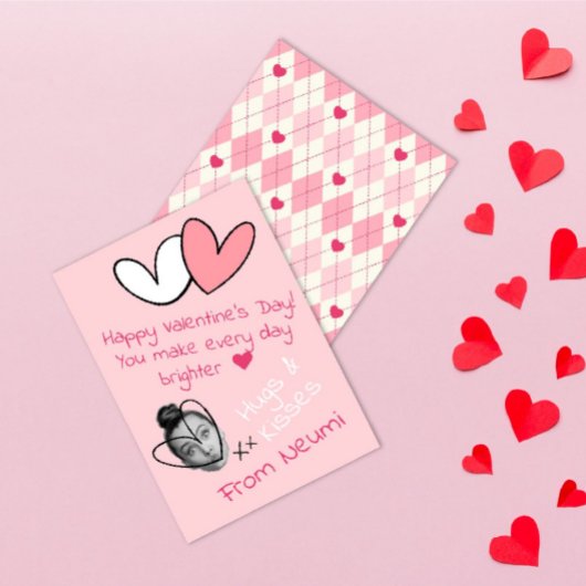 お顔がプリントされたバレンタインカードでユーモアを添えて シーズンカード