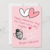 お顔がプリントされたバレンタインカード シーズンカード (正面)