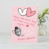 お顔がプリントされたバレンタインカード シーズンカード (スタンド正面)