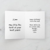 お願いあなたがおもしろい、かわいい子犬の誕生日のバットロード カード (内部)