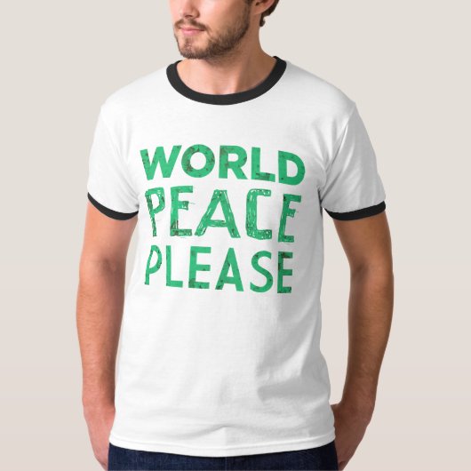 お願いします世界平和 Tシャツ (正面)