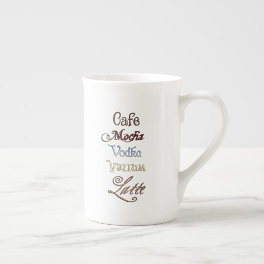 お願いします1カフェモカウォッカのバリウムのラテ ボーンチャイナマグカップ (右)