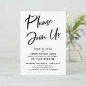 「お願いします」書道モダン家結婚の 招待状 (スタンド正面)