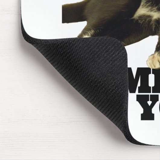 お願いしまやる気を起こさせるす猫写真ことわざ マウスパッド (コーナー)