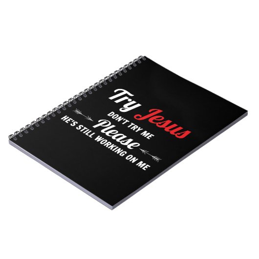 お願いだから私にTシャツイエス・キリストをやってみないで ノートブック (左側)