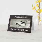 お願いだから行かないで＝または私を連れて行って＝寂しくなるよカード カード (黄色い花)