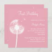 お願いだ!誕生日パーティー(ピンク) 招待状 (正面/裏面)