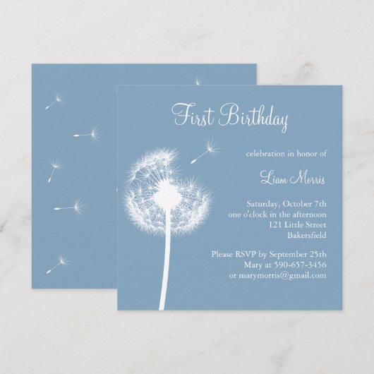 お願いだ！（青） 招待状 (正面/裏面)