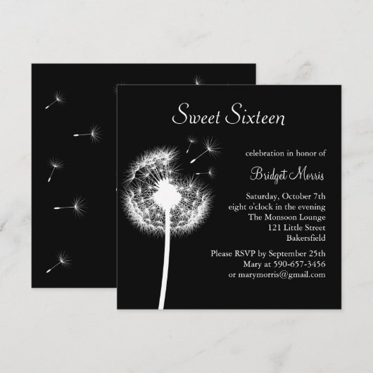 お願いだ！（黒） 招待状 (正面/裏面)