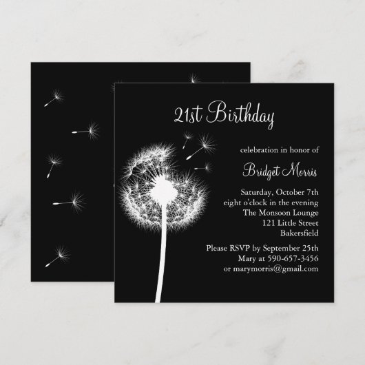 お願いだ！（黒） 招待状 (正面/裏面)