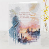 お願いできる喜び」水彩グリーティング カード (黄色い花)