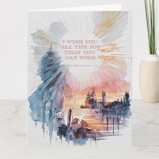 お願いできる喜び」水彩グリーティング カード (正面)