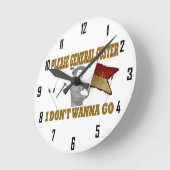 お願いカスター私は行きたくない ラウンド壁時計 (傾斜)