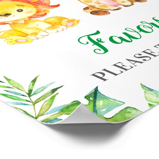 お願いジャングルサファリベイビーシャワーを1つ取る ポスター (角)