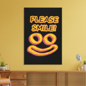 「お願いスマイル!」 かわいいデザイン。買今 キャンバスプリント (インサイチュ (リビング))