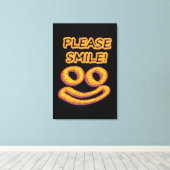 「お願いスマイル!」 かわいいデザイン。買今 キャンバスプリント (インサイチュ (ウッドフロア))