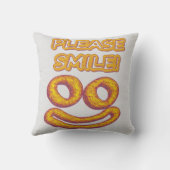 「お願いスマイル!」 かわいいデザイン。買今 クッション (裏面)