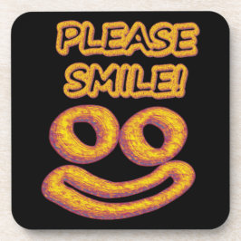 「お願いスマイル!」 かわいいデザイン。買今 コースター
