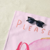 お願いドーナツTouch – あなたの名前 – おもしろいピンクのドーナツ ビーチタオル (インサイチュ)