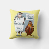 お願いネイビーイエローサンクスギビングデイ装飾用クッション クッション (裏面)