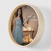 お願いハッピーバースデー 壁時計 (傾斜)