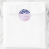 お願いバラリラブルーネイビーレースありがとう ラウンドシール (バッグ)