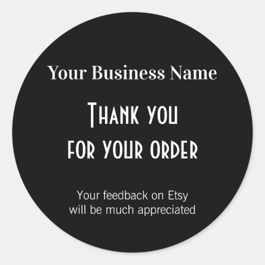 お願いフィードバック離れブラックパッケージ ラウンドシール (正面)