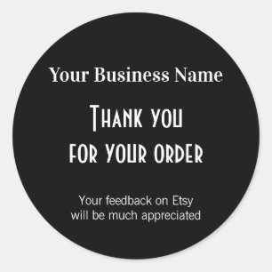 お願いフィードバック離れブラックパッケージ ラウンドシール