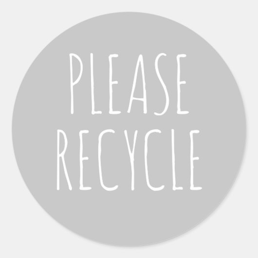 お願いリサイクル再利用地球の緑を保存 ラウンドシール (正面)