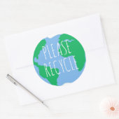 お願いリサイクル再利用地球の緑を保存 ラウンドシール (封筒)