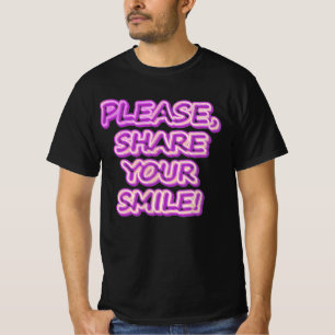 「お願い共有スマイル!」 かわいいデザイン。買今 Tシャツ