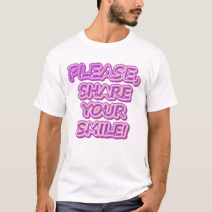 「お願い共有スマイル!」 かわいいデザイン。買今 Tシャツ