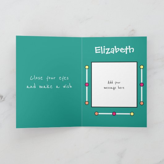 お願い多くのおもしろいグリーンキッズフォト誕生日 カード (内部)