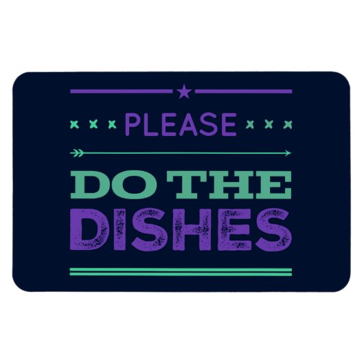 お願い料理パープル文字チョーリマインダー マグネット (横)