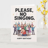 お願い歌うな！厄介おもしろいな誕生日 カード (黄色い花)