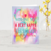 「お願い申し上げますハッピーバースデー!」 カード (黄色い花)