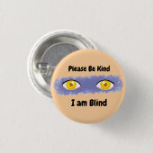 お願い私は盲目である – ピンク 缶バッジ (正面&裏面)