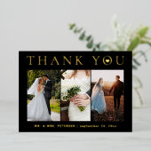 お願い結婚の写真モダン金ゴールドフォイルカード 箔招待状 (立ち正面)