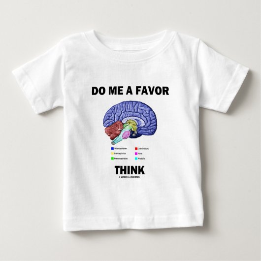 お願い考えす(脳解剖学ユーモア) ベビーTシャツ (正面)