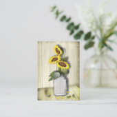 お願い良いカードのメイソンの瓶ひまわり花 エンクロージャーカード (スタンド正面)