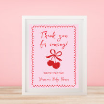 お願い1つのさくらんぼバウ赤ちゃん女の子シャワー