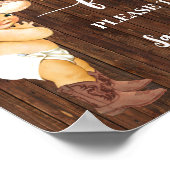 お願い1つの小さなカウボーイベビーシャワーを取る ポスター (角)