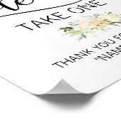 お願い1つの水色のフローラピンクのサインを取る ポスター (角)