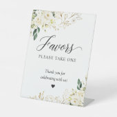 お願い1つの金ゴールドグリーンホワイトフローラ 台座サイン (正面)