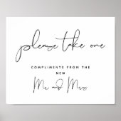 お願い1つ取って、結婚式の引き出物サイン ポスター (正面)