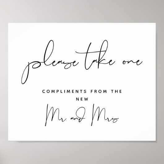 お願い1つ取って、結婚式の引き出物サイン ポスター (正面)