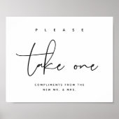 お願い1つ、結婚披露宴の好意サイン ポスター (正面)