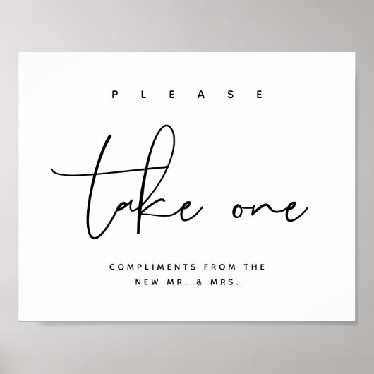 お願い1つ、結婚披露宴の好意サイン ポスター (正面)