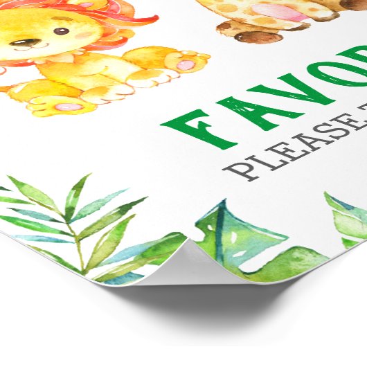 お願い1ワイルドサファリバースデーパーティーを取る ポスター (角)