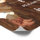 お願い1人のオウムカウボーイベビーシャワー ポスター (角)